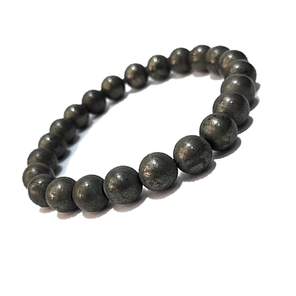 KITREE ENERGISED NATURAL PYRITE CRYSTAL BRACELET FOR MENS AND WOMENS (COLOR DARK GREY)