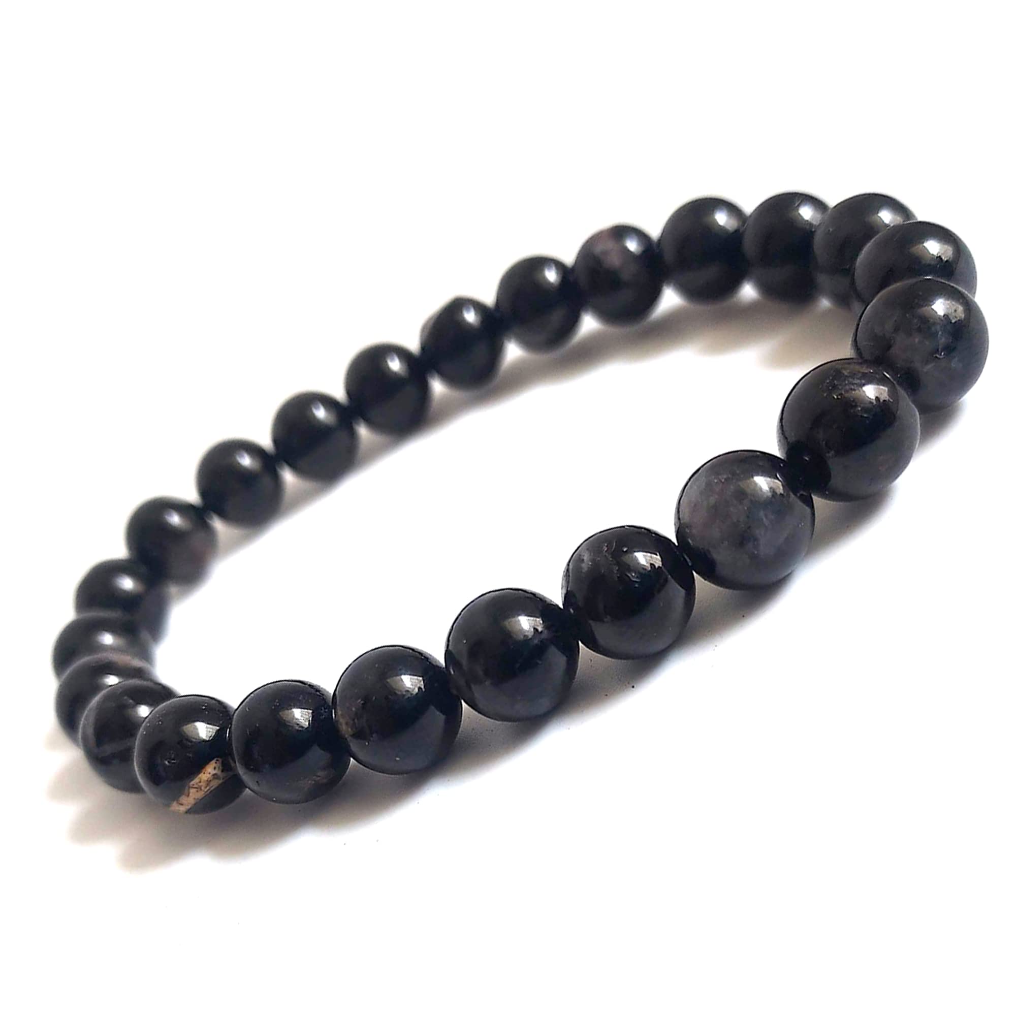 KITREE ENERGISED NATURAL BLACK TOURMALINE CRYSTAL BRACELET FOR MENS AND WOMENS (COLOR BLACK)