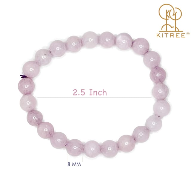 AAA Quality Certified Kunzite Stone Natural Crystal 8mm Pink Beads Unisex  Bracelet - Dr Vedant Sharmaa