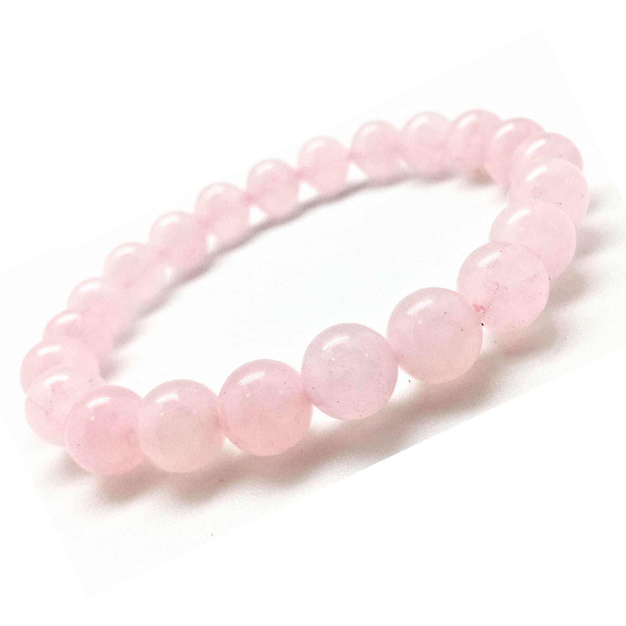 Rose Quartz and white agate 5mm bracelet with rose gold hematite, thin  beaded bracelet for her, bridesmaid gift, – Crystal boutique