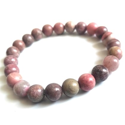 KITREE RHODONITE CRYSTAL BRACELET 8MM ROUND FOR UNISEX (MULTI COLOR)