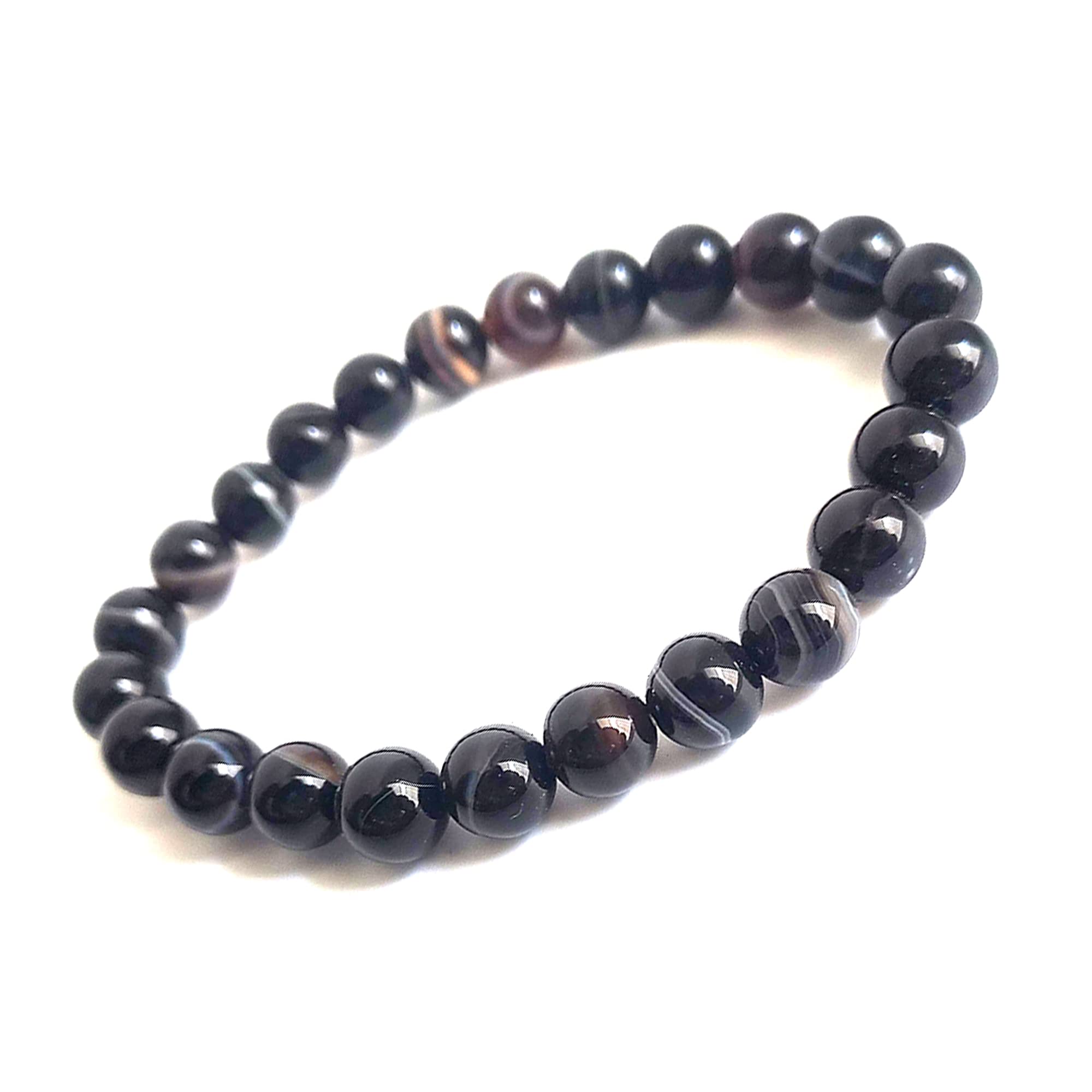 Certified Natural Sulemani Hakik 8 mm Round Bead Bracelet Pack Of 1 Pcs For  Reiki Healing & Vastu Correction