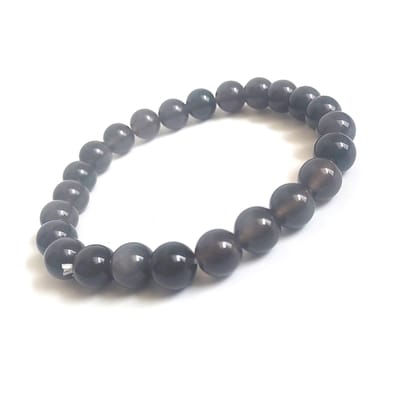 KITREE ENERGISED NATURAL BLACK OBSIDIAN CRYSTAL BRACELET FOR MENS AND WOMENS (COLOR BLACK)