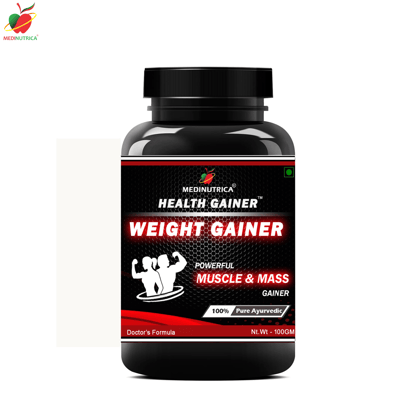 Medinutrica Ayurvedic Muscle & Mass Gainer POwder | Muscle Protein | Lean Mass Gainer | Improved Stamina & Strength| Enhanced Atheletic Performance