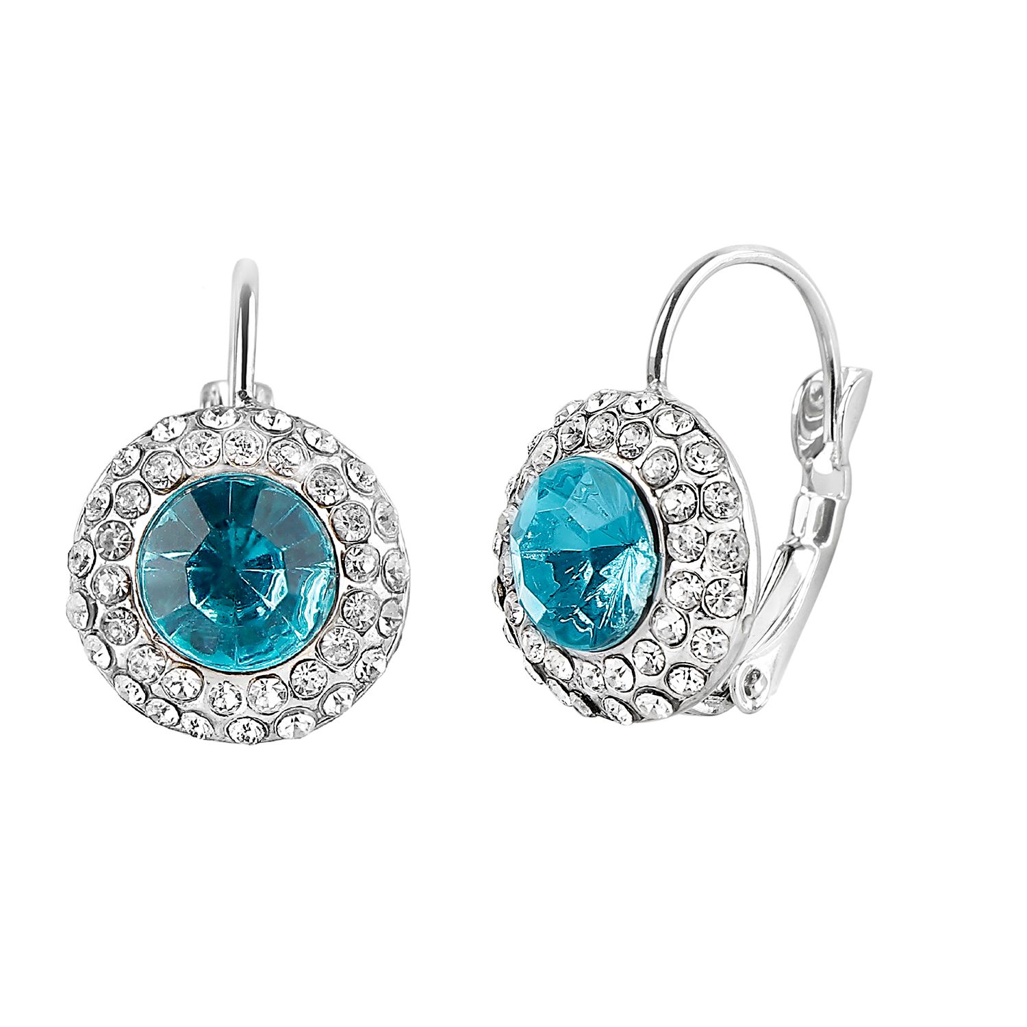 Western Aqua Turquoise Blue Crystal Studds Diamond Earrings.ER - 132