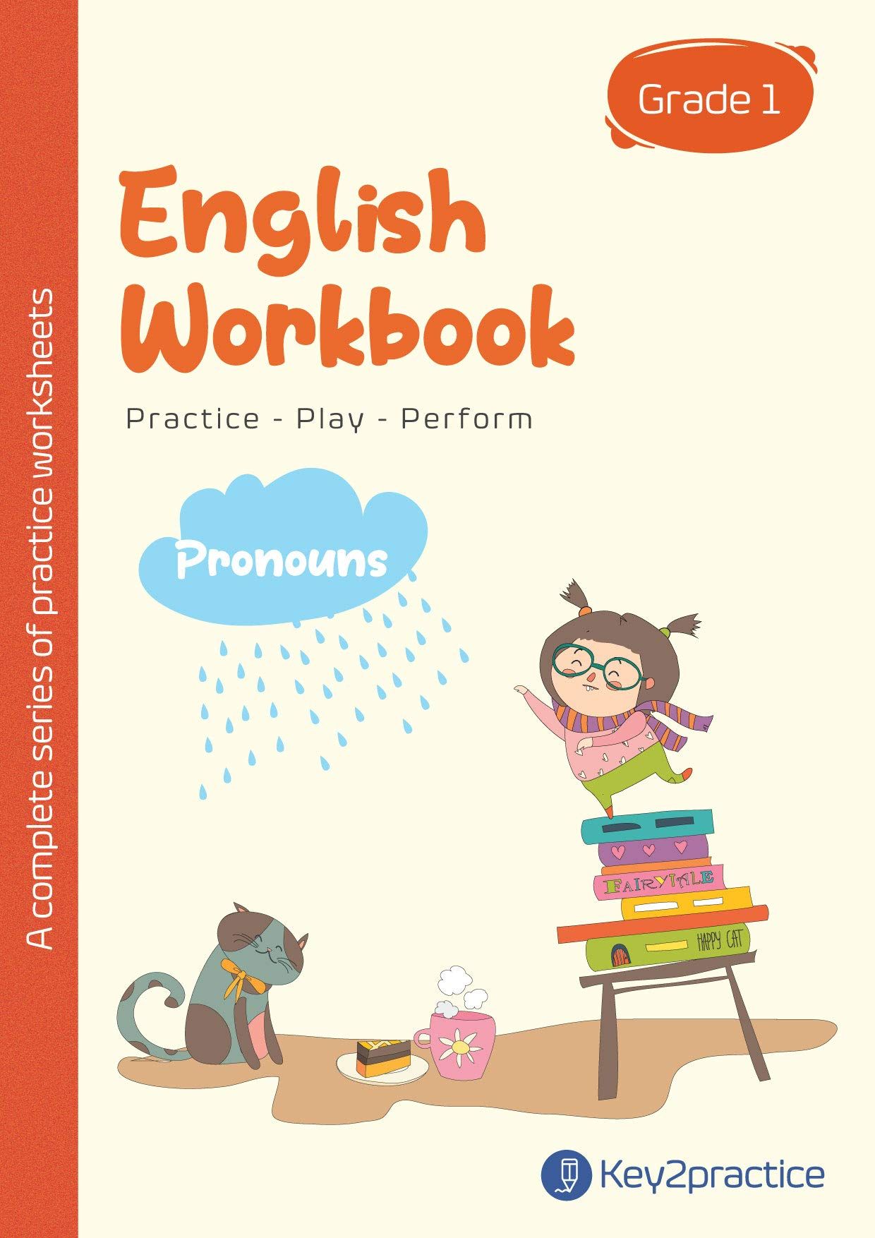 Key2practice Class 1 English Grammar Workbook | Topic - Pronouns | 29 Colourful Practice Worksheets with Answers | Designed by IITians