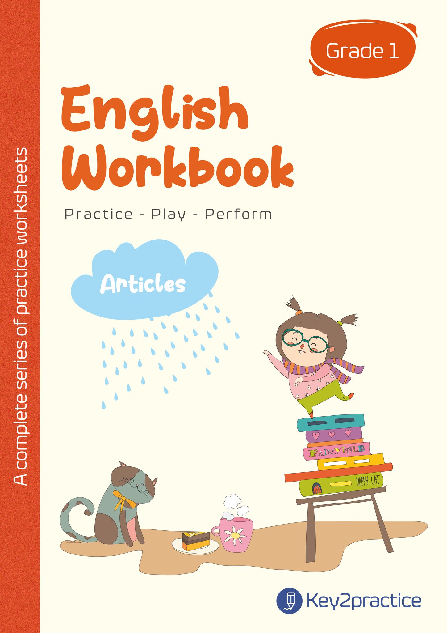Key2practice Class 1 English Grammar Workbook | Topic - Articles | 23 Colourful Practice Worksheets with Answers | Designed by IITians