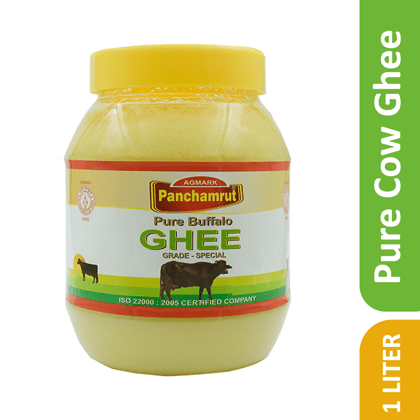 Panchamrut 1 Litre Desi Buffalo Ghee| AGMARK Buffalo Desi Ghee | Pure Ghee  (Pack  of  1)