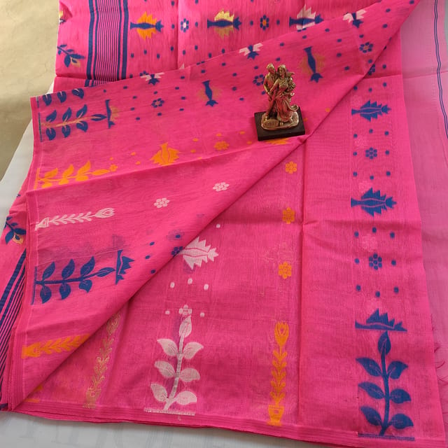 Buy ADITI SARI Handloom Red Woman's Cotton 3D Soft Dhakai Jamdani Saree  Online at Best Prices in India - JioMart.