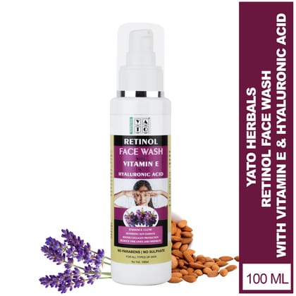 YATO Herbals Retinol Face was With Vitamin E And Hyaluronic Acid For Wrinkles And Fine Lines