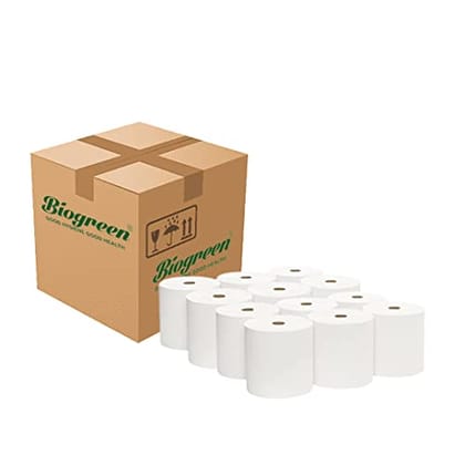 Biogreen || Hard roll paper towel (HRT) || Fast drying || Highly absorbent || 150 Meters per roll - pack of 12