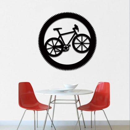 Dbeautify Beautiful Cycle Design MDF Wooden Modern Wall Art Hanging for Children Bedroom Decoration in Black Color Size 12 Inches
