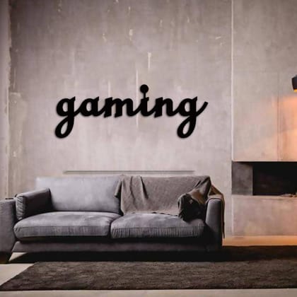 Dbeautify Quoted Design MDF Wooden Wall Art Hanging for Gaming Room Decoration in Black Color Size: 12 Inches