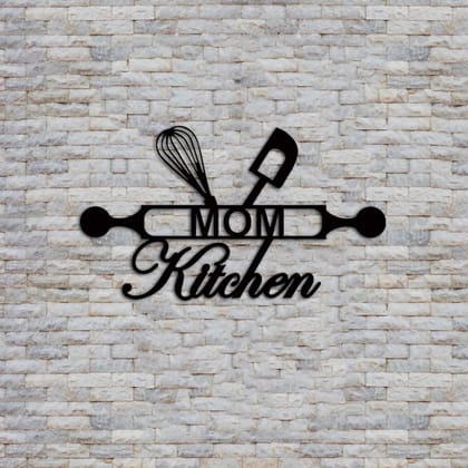 Dbeautify Beautiful Design MDF Wooden Wall Art Hanging for Kitchen & Restaurant Decoration in Black Color Size: 12 Inches