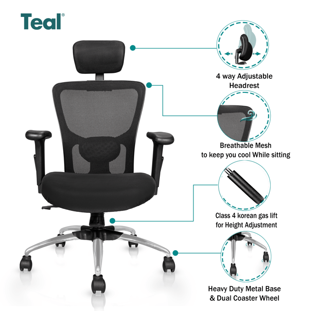 Teal best sale office chair