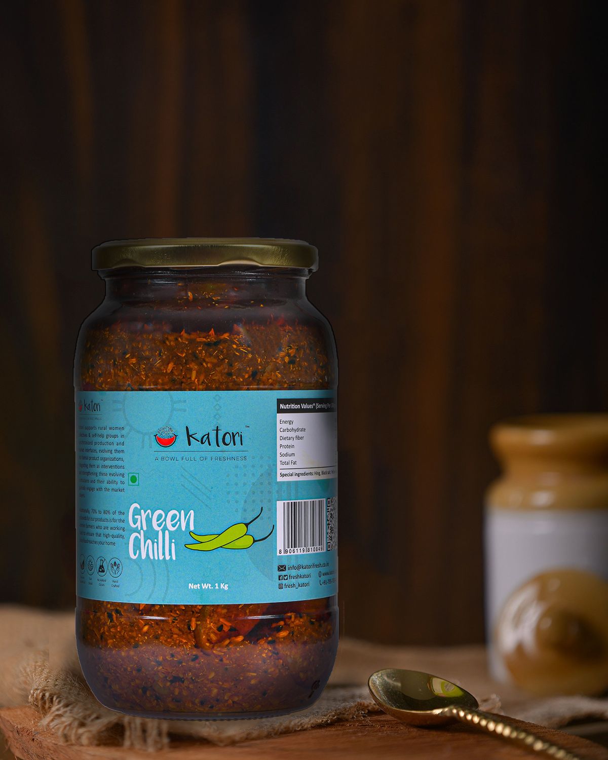 Katori Handcrafted Green Chilli Pickle 1kg