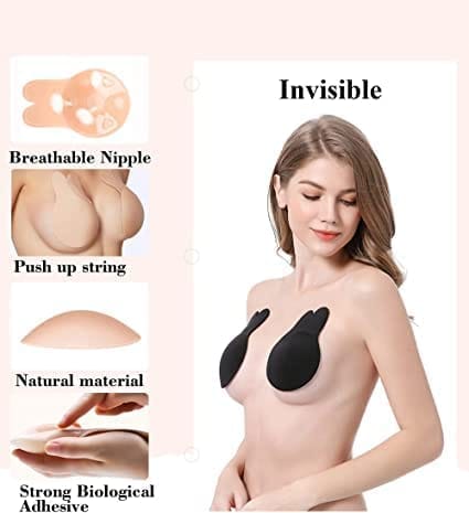 Pack of 2- Self Adhesive Strapless Pushup Bra for woman- Skin