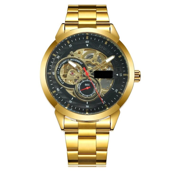 Forsining Business Mechanical Luxurious Automated Movement Analog Watch - For Men Automatized Business See Through Self Winding Wrist Pulses Highlighted