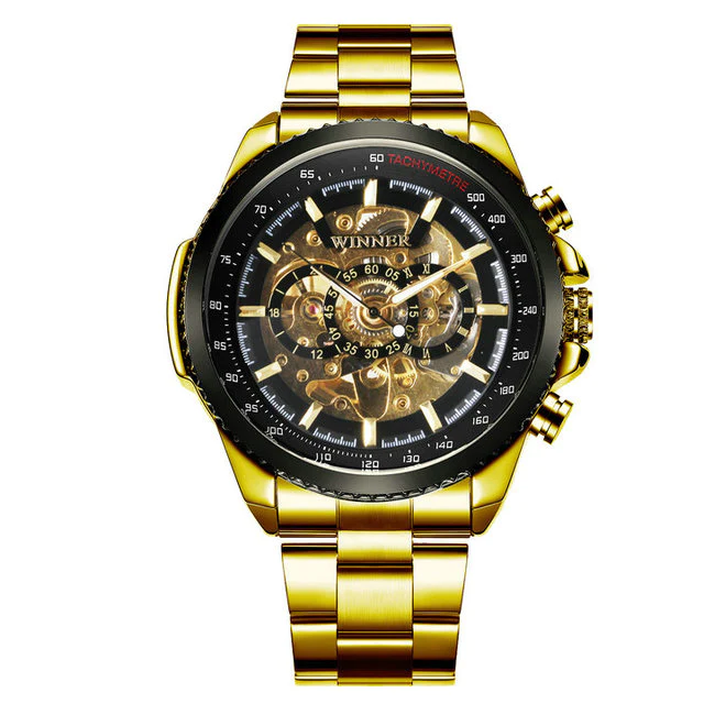 Forsining Business Automatic Mechanical Luxurious Movement Analog Watch Automatized See Through Glass Back Self Winding Wrist Pulses Highlighted For Men