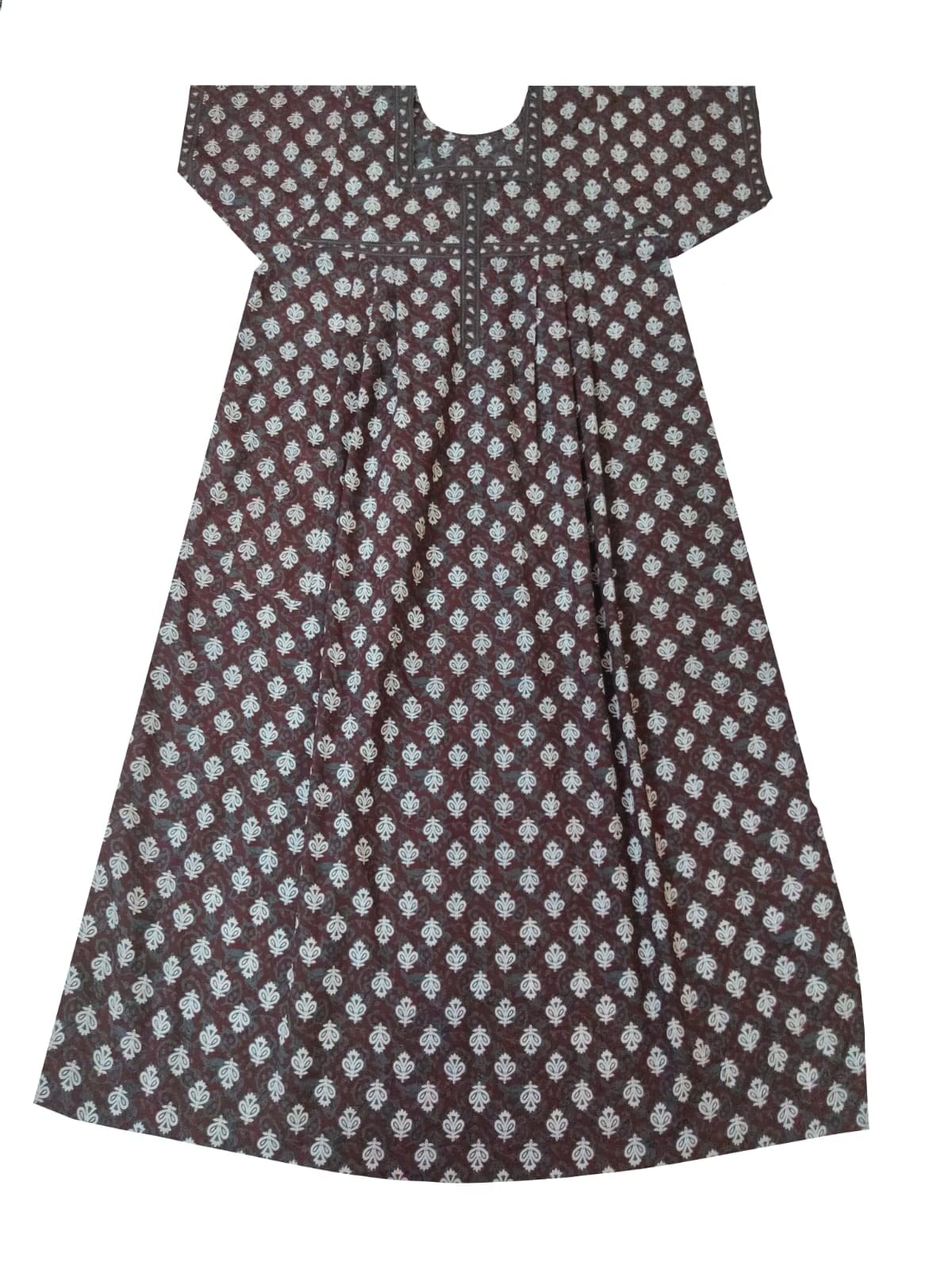 Women Printed Cotton Nightgown Nighty Large Size,2XL Size,4XL Size,6XL Size Upto 10xl Size (Free Size, 1) Brown