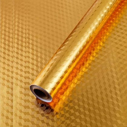 LAAYO Kitchen Wallpaper Oil Proof & Waterproof, Self-Adhesive Wall Sticker for Kitchen - Heat Resistant Aluminium Backsplash Wallpaper for Walls Cabinets & Drawers (60 * 200 cm) (Gold Stripe)