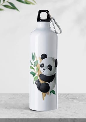 Weshopaholic Sublimation Printed Aluminium Water Bottle 750 ML (Panda)