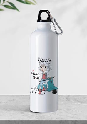 Weshopaholic Sublimation Printed Aluminium Water Bottle 750 ML (Nice Day Girl)