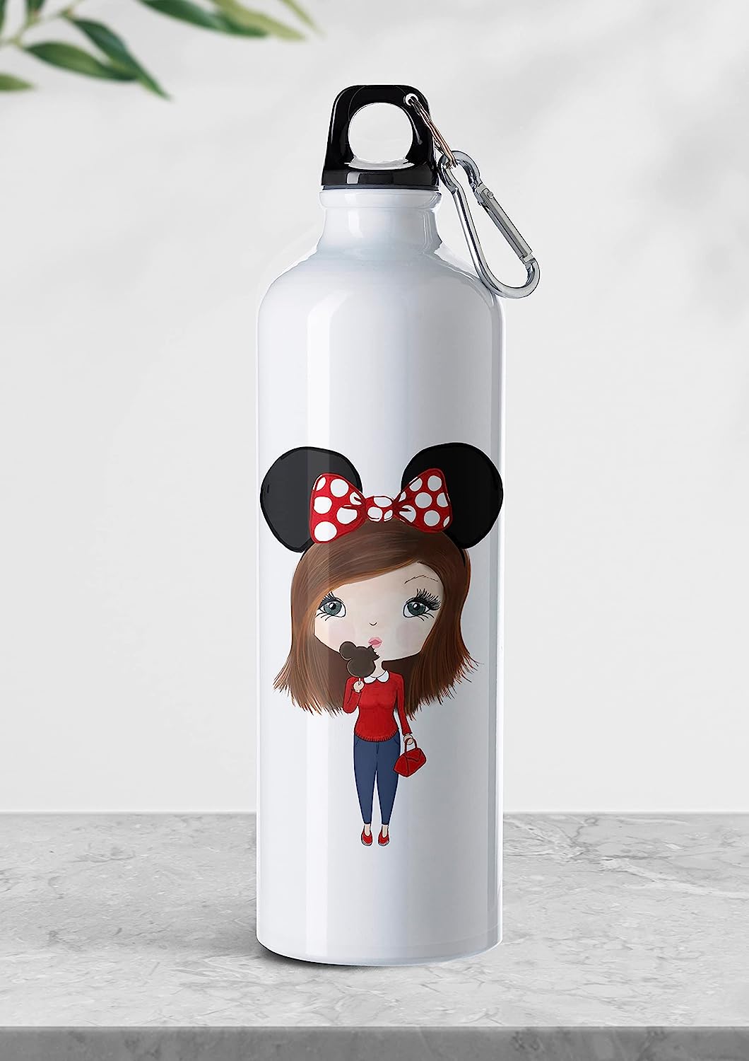 Weshopaholic Sublimation Printed Aluminium Water Bottle 750 ML (Mickey Girl)