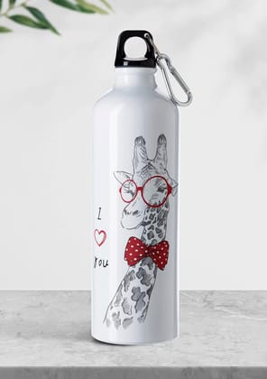 Weshopaholic Sublimation Printed Aluminium Water Bottle 750 ML (Giraffe)