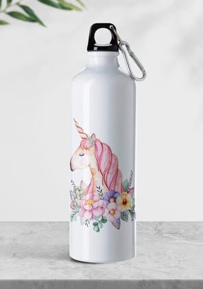 Weshopaholic Sublimation Printed Aluminium Water Bottle 750 ML (Believe In Unicorn)