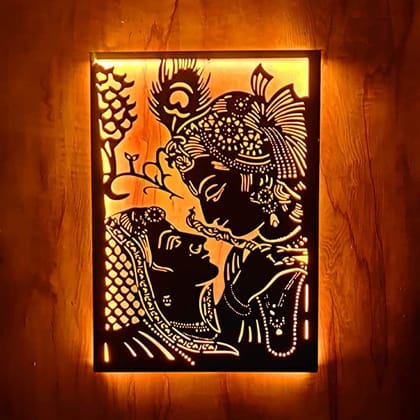 EU Exquisite Radha Krishna Metal Wall Art & Decor-Stunning Home Decor Gift, Living Room Wall Hangings & Showpieces for Bedroom - Enhance Your Home with Beautiful Wall Decor Items & Room Decorations