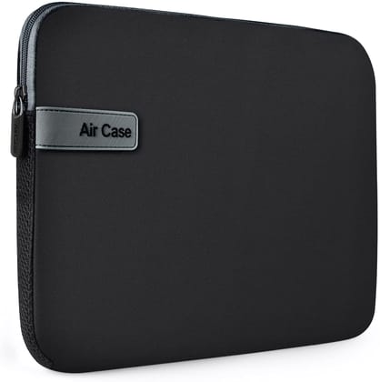 AirCase Protective Laptop Bag Sleeve fits Upto 14.1" Laptop/MacBook, Wrinkle Free, Padded, Waterproof Light Neoprene case Cover Pouch, for Men & Women, Black- 6 Months Warranty