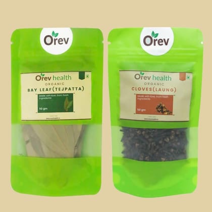 Orev Health Organic Bayleaf (50g) and Cloves (50g) - 100gm