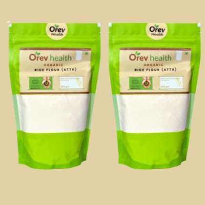 OREV Health Organic Rice Flour 1kg ( (Pack of 2x500gm))