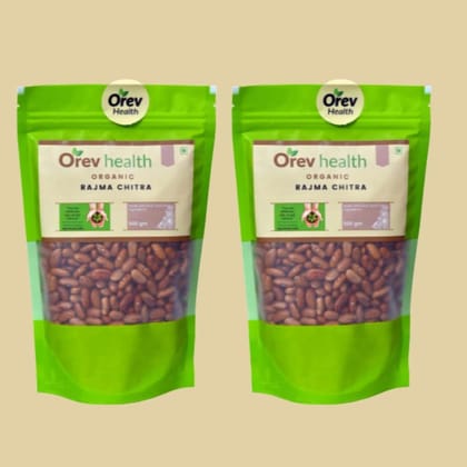 Orev Health Organic Rajma Chitra 1 Kg (Pack of 2x500gm)