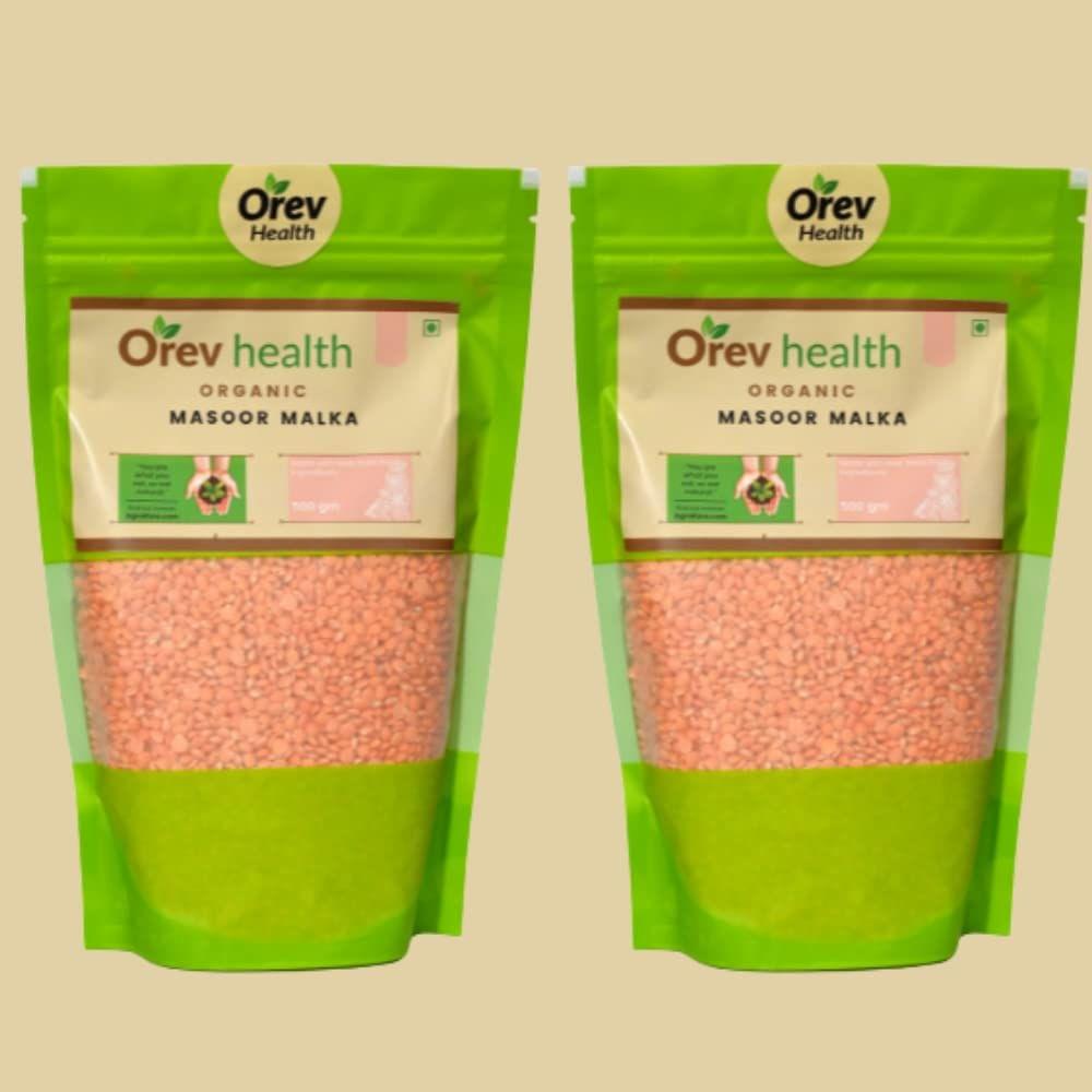 Orev Health Organic Masoor Malka 1 Kg (Pack of 2x500gm)