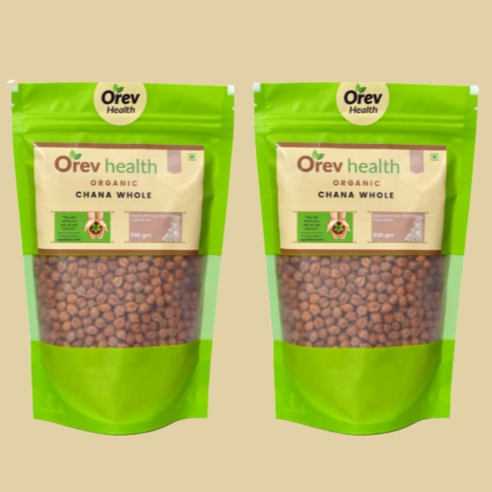 Orev Health Organic Chana Whole 1Kg (Pack of 2x500gm)