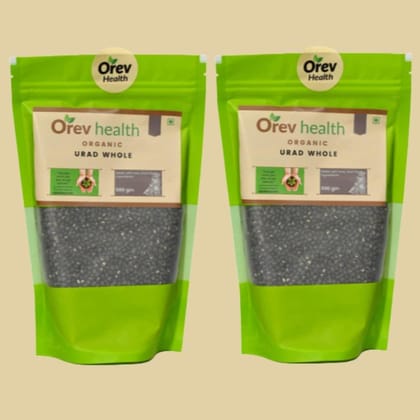 Orev Health Organic Urad Whole 1 kg (Pack of 2x500gm)