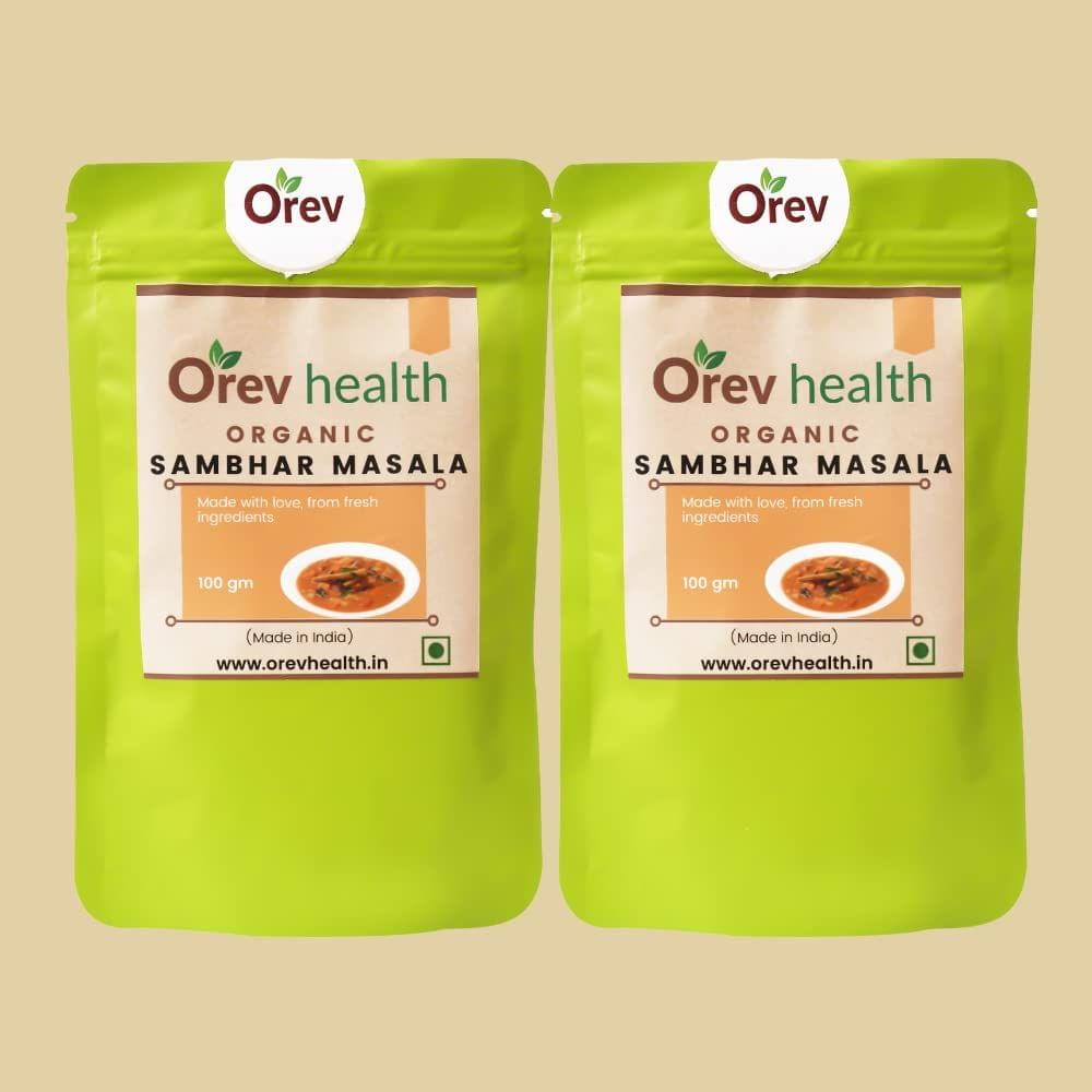 Orev Health Organic Sambhar Masala - 200gm (100gm * 2pack)