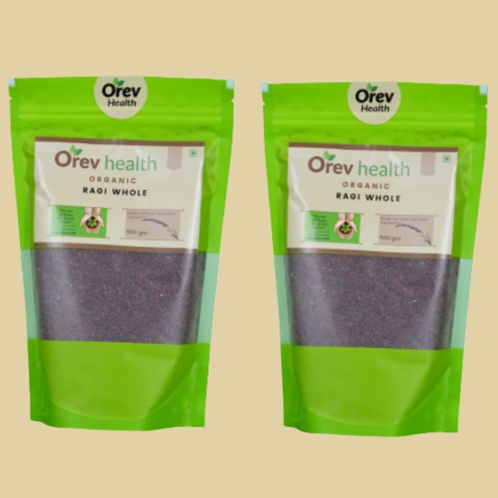 Orev Health Organic Ragi Whole 1 Kg (Pack of 2x500gm)