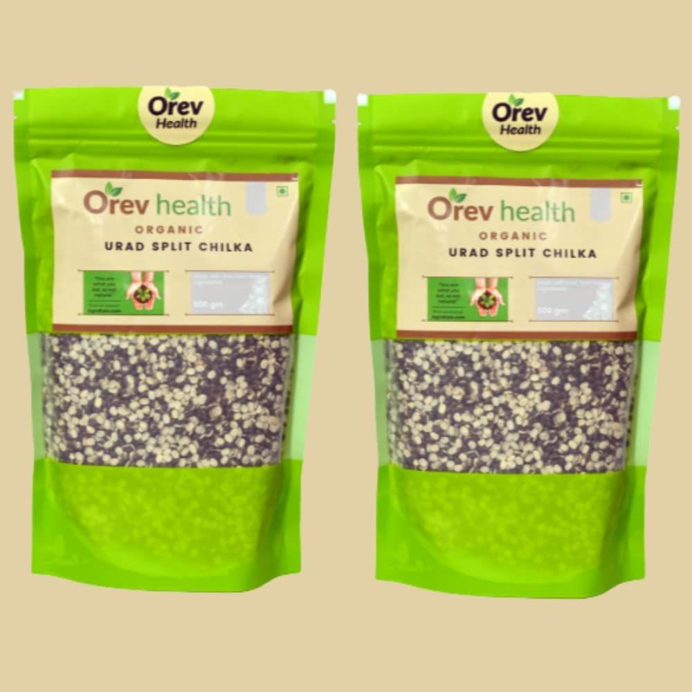 Orev Health Organic Urad Split Chilka 1 kg (Pack of 2x500gm)