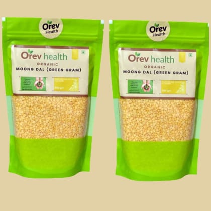 Orev Health Organic Moong Green Gram 1Kg (Pack of 2x500gm)