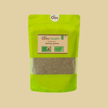 Orev Health Organic Moong Whole - 1Kg