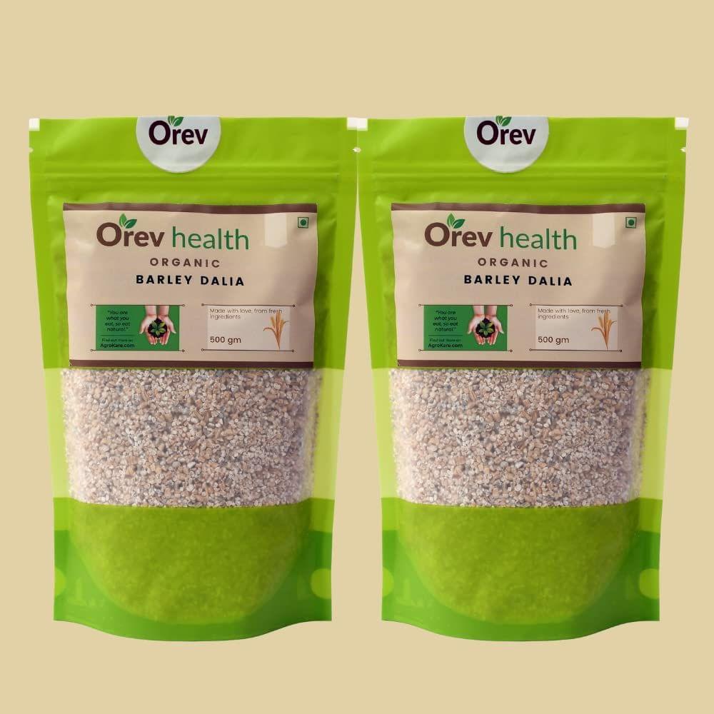 Orev Health Organic Barley Daliya 1Kg (Pack of 2x500gm)