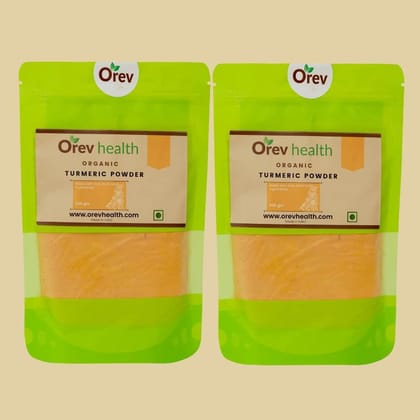 OREV Health Organic Turmeric Powder - 400gm (200gm * 2pack)