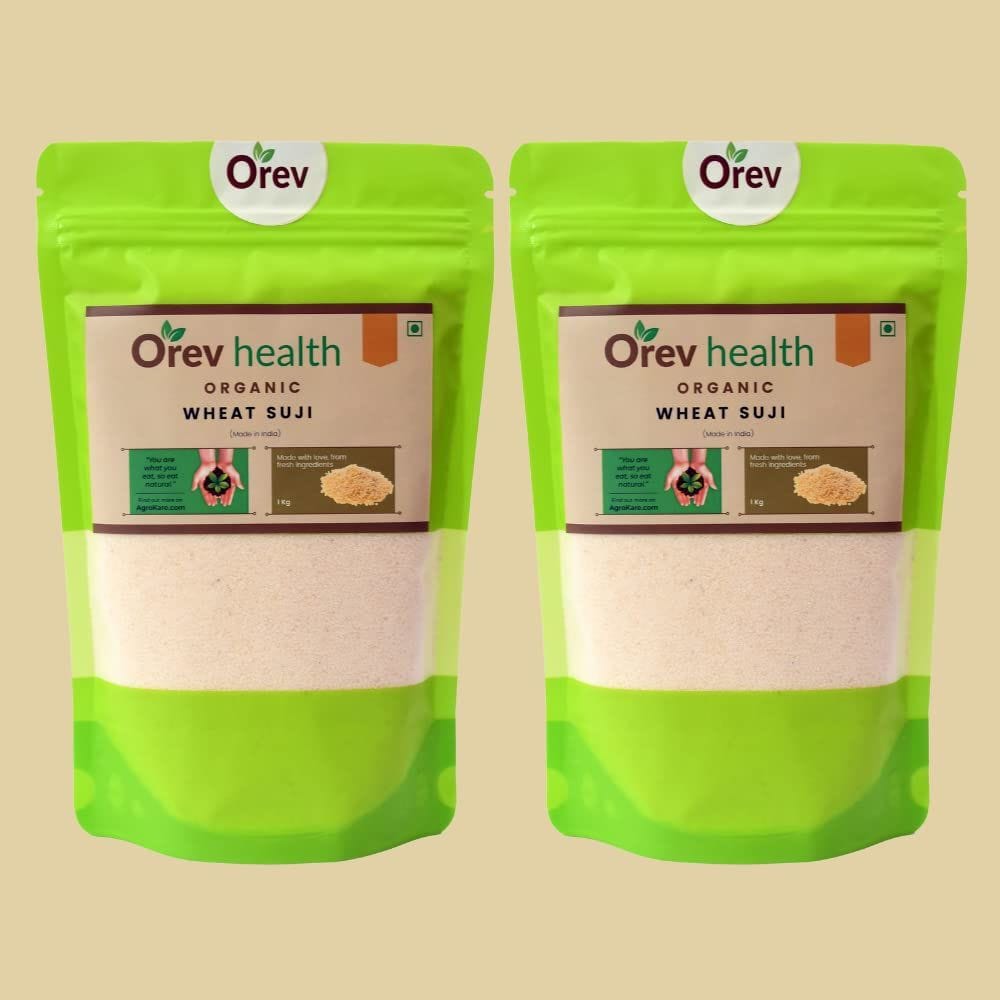 Orev Health Organic Wheat Suji - 2Kg (1Kg * 2pack)