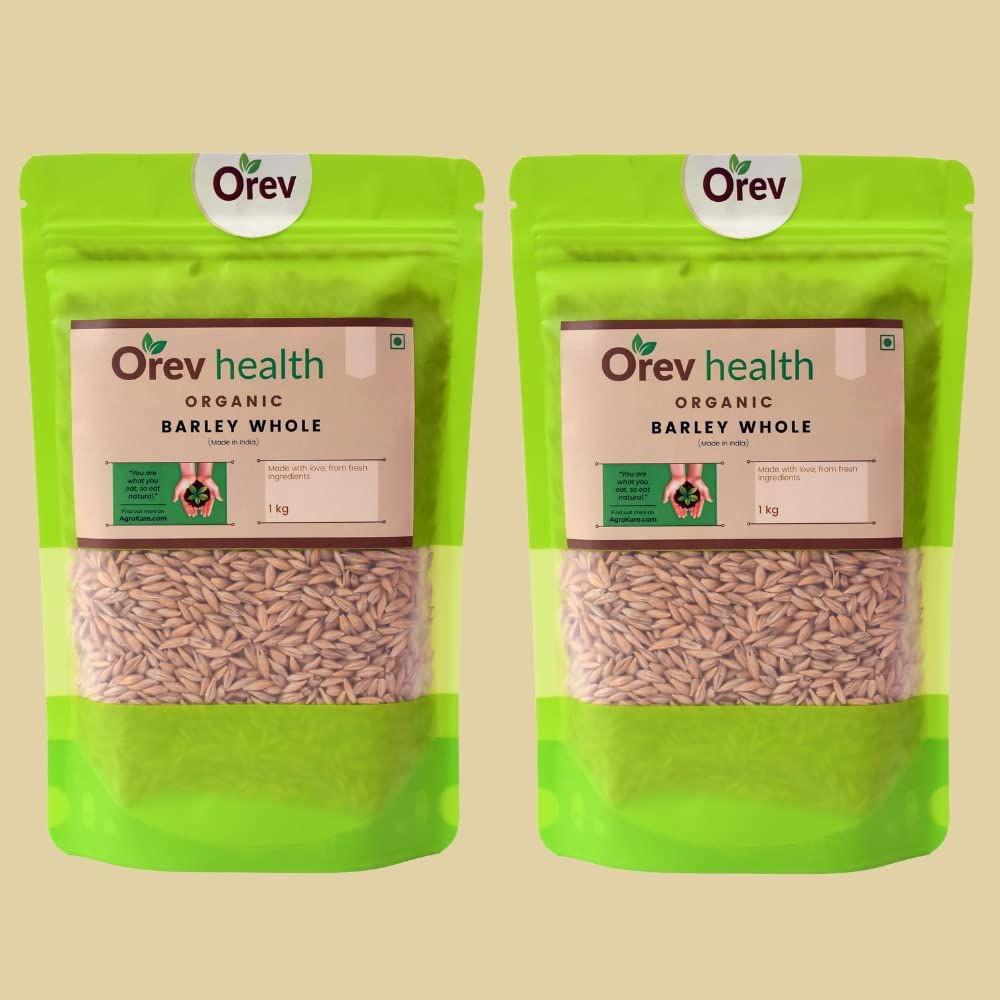 Orev Health Organic Barley Whole - 2Kg (1Kg * 2pack)