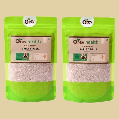 ORev Health Organic Barley Daliya - 2Kg (1Kg * 2pack)