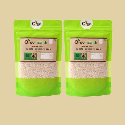 Orev Health Organic White Basmati Rice - 2Kg (1Kg * 2pack)