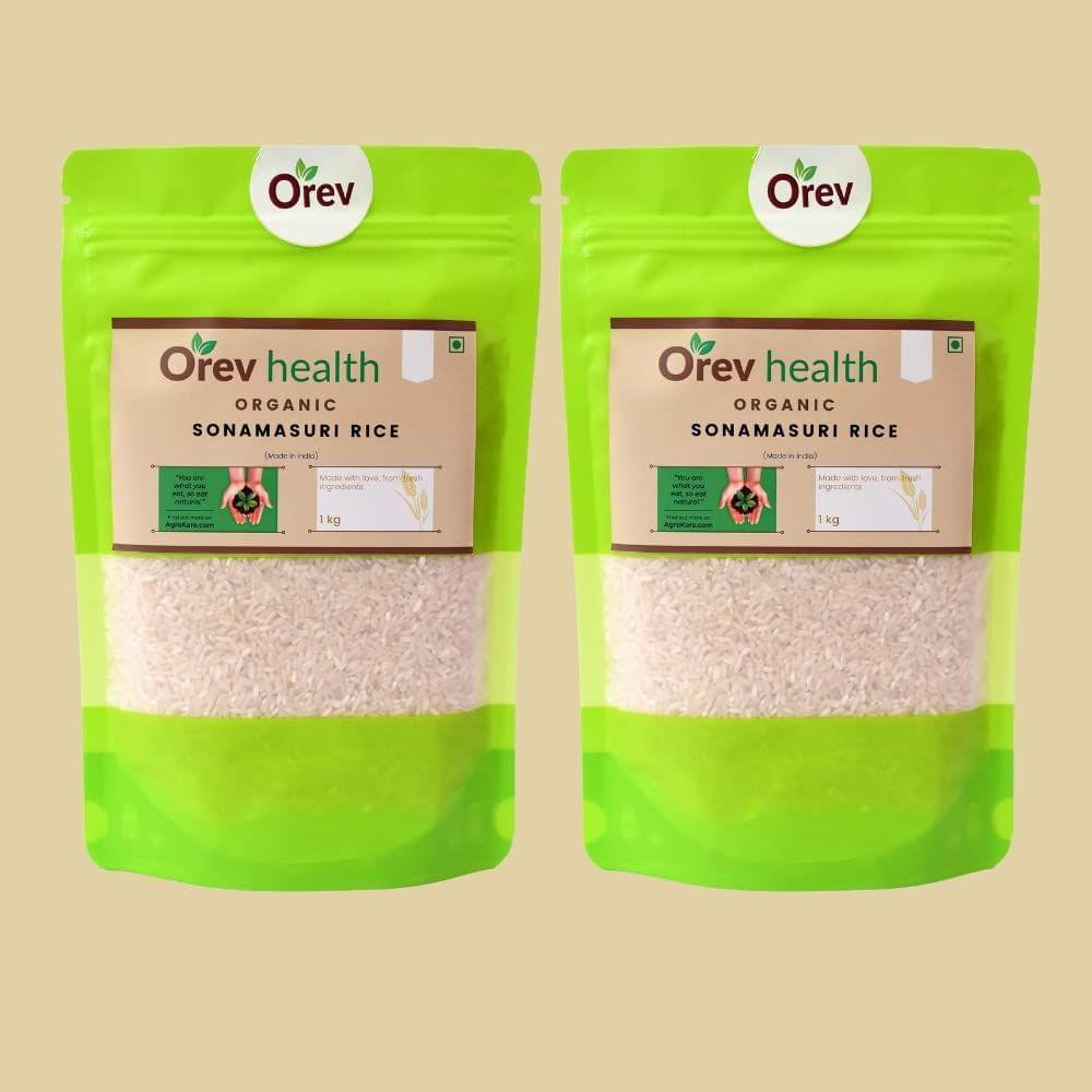 Orev Health Organic Sonamasoori Rice - 2Kg (1Kg * 2pack)